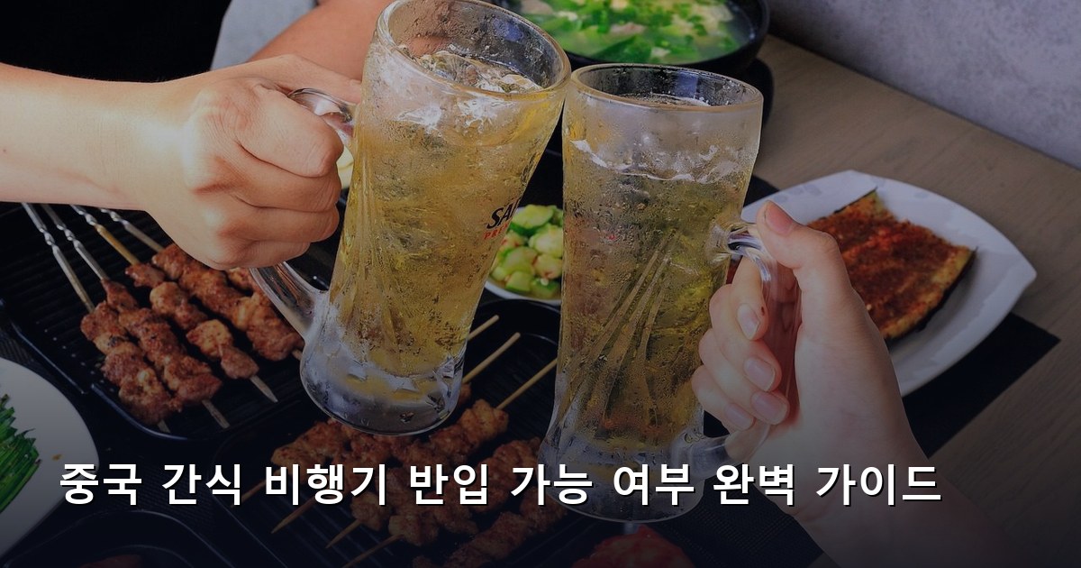 중국 간식 비행기 반입 가능 여부 완벽 가이드